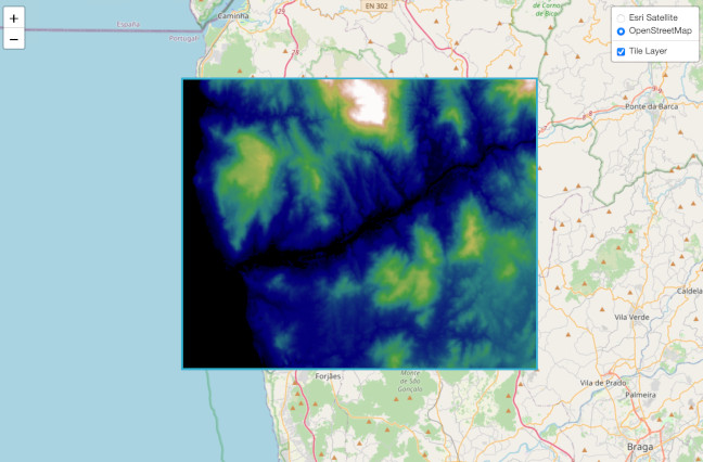 georaster cloud embededd map